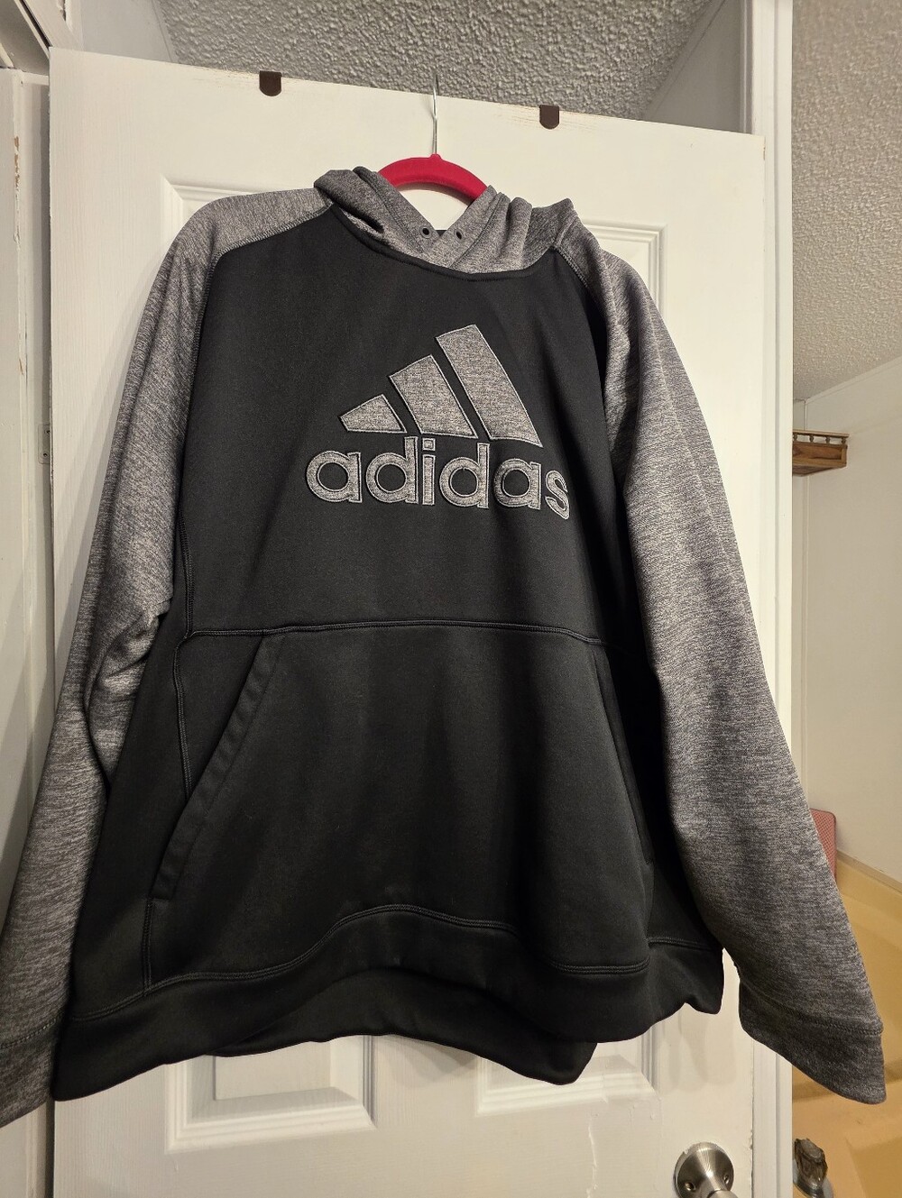 Adidas Men’s Black & Gray Climawarm Hoodie Sweatshirt